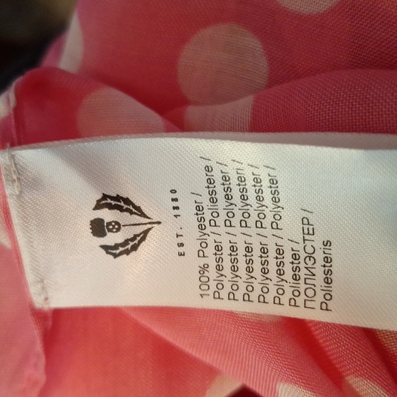 NWT Fraas Scarf Co Pink&White Poka-dotted Scarf. - Picture 6 of 7